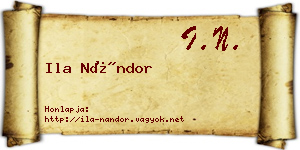 Ila Nándor névjegykártya